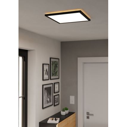 Eglo - LED Димируем плафон за баня LED/17,6W/230V 2700-6500K 39x39 см IP44 черен + дистанционно управление