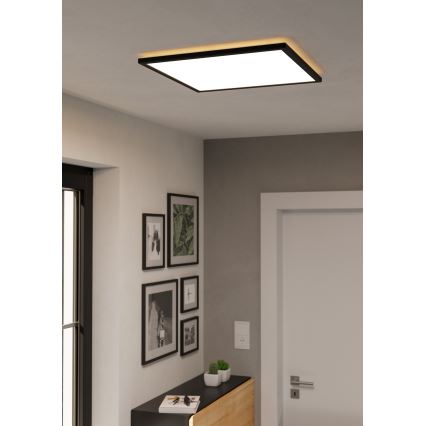 Eglo 901457 - LED Димируем плафон за баня LED/17W/230V 2700-6500K 50x50 см IP44 черен + дистанционно управление