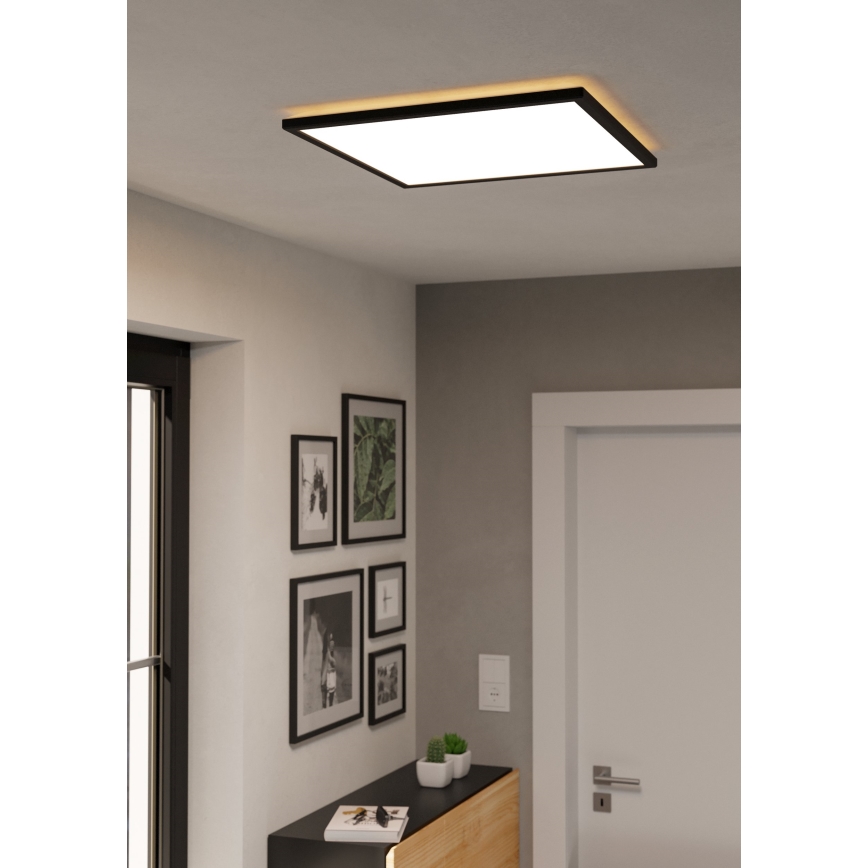 Eglo 901457 - LED Димируем плафон за баня LED/17W/230V 2700-6500K 50x50 см IP44 черен + дистанционно управление