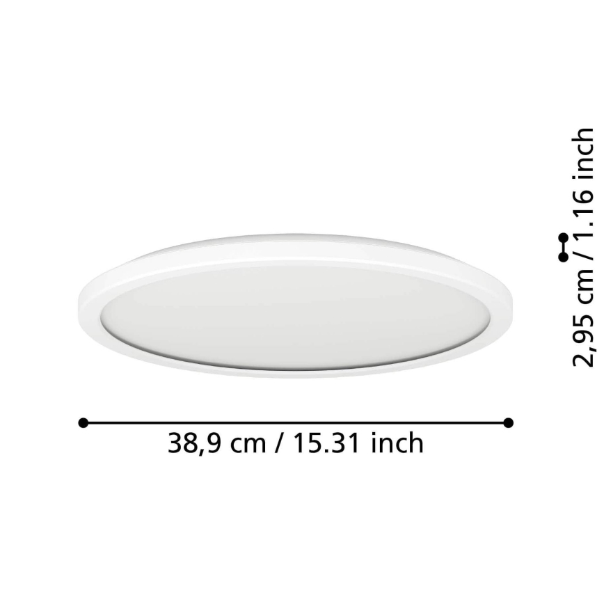 Eglo - LED Димируем плафон за баня LED/18,5W/230V 2700-6500K Ø 38,9 см IP44 бял + дистанционно управление