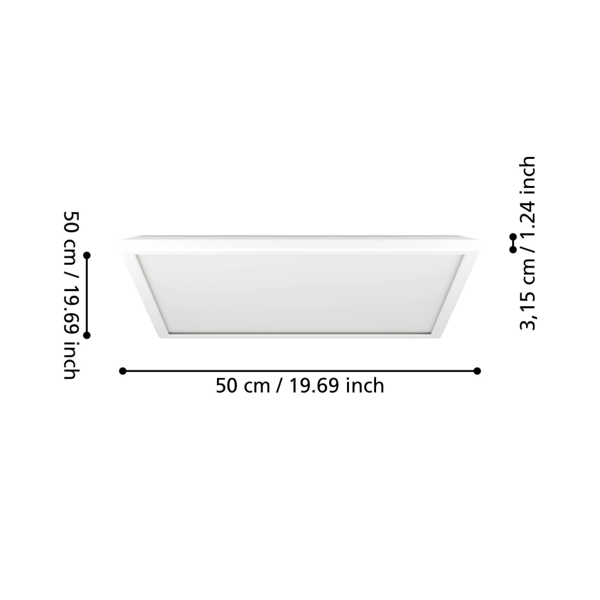 Eglo - LED Димируем плафон за баня LED/17W/230V 2700-6500K 50x50 см IP44 бял + дистанционно управление