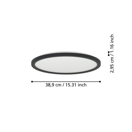 Eglo - LED RGBW Димируем плафон за баня LED/18,5W/230V 2700-6500K Ø 38,9 см IP44 черен ZigBee