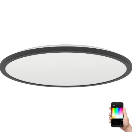 Eglo - LED RGBW Димируем плафон за баня LED/16,8W/230V 2700-6500K Ø 50 см IP44 черен ZigBee