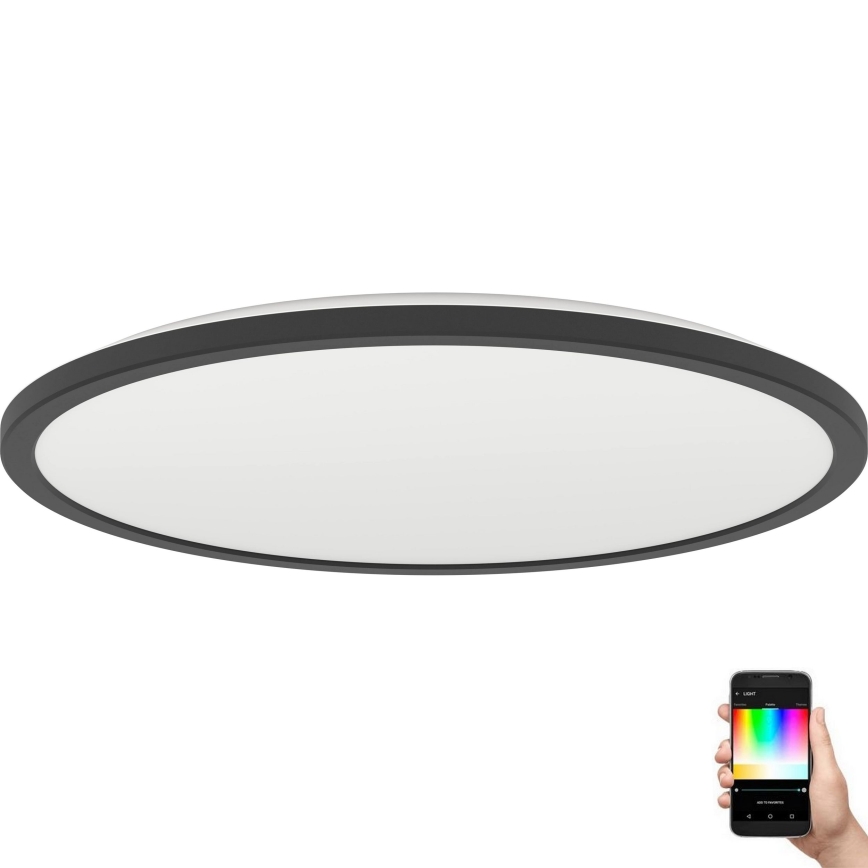 Eglo - LED RGBW Димируем плафон за баня LED/16,8W/230V 2700-6500K Ø 50 см IP44 черен ZigBee