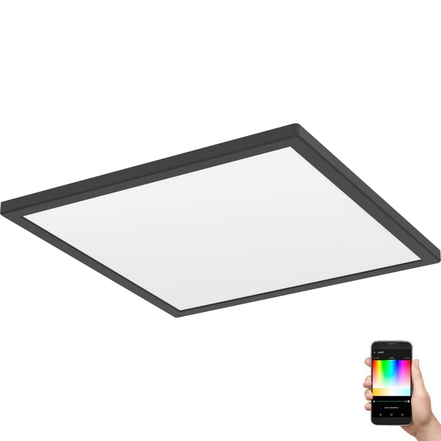 Eglo - LED RGBW Димируем плафон за баня LED/17,6W/230V 2700-6500K 39x39 см IP44 черен ZigBee