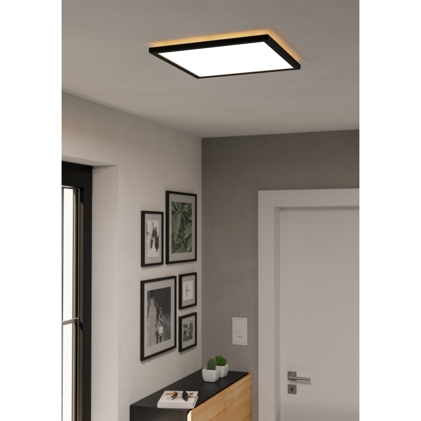 Eglo - LED RGBW Димируем плафон за баня LED/17,6W/230V 2700-6500K 39x39 см IP44 черен ZigBee