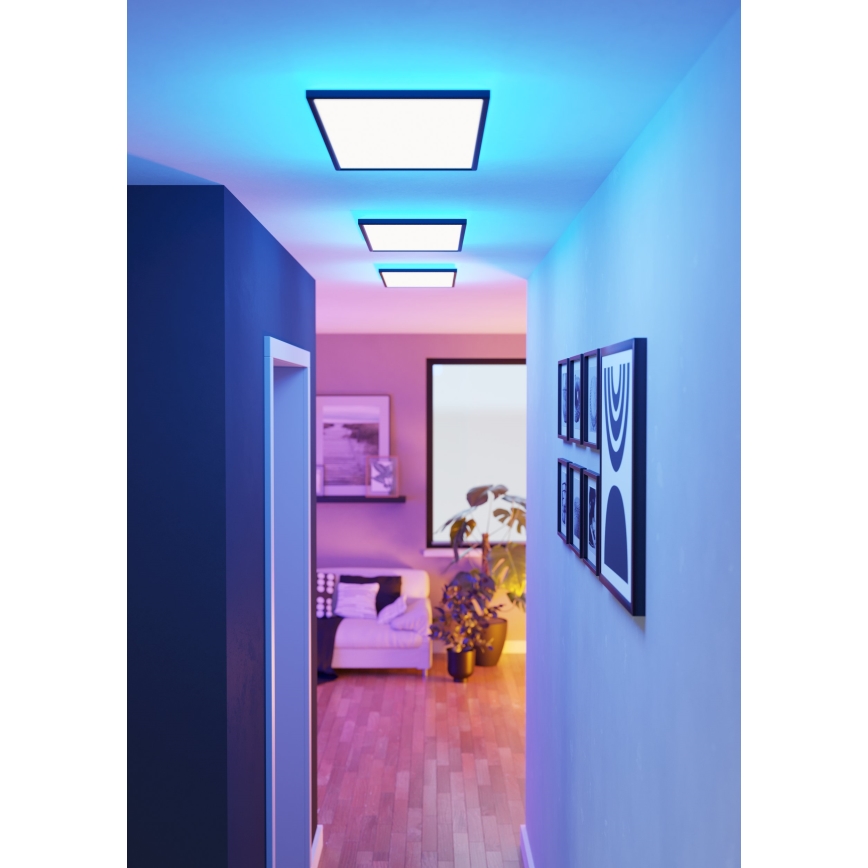Eglo - LED RGBW Димируем плафон за баня LED/17,2W/230V 2700-6500K 30x57 см IP44 черен ZigBee