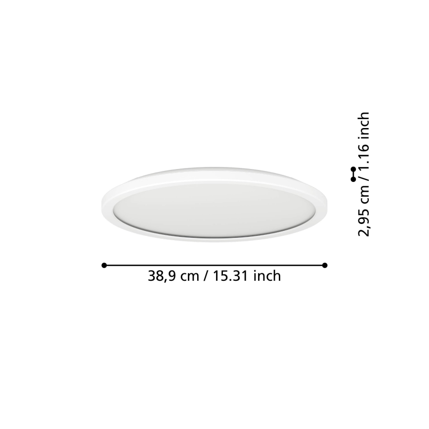 Eglo - LED RGBW Димируем плафон за баня LED/18,5W/230V 2700-6500K Ø 38,9 см IP44 бял ZigBee