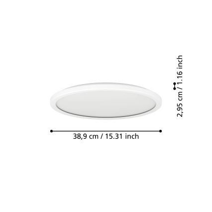 Eglo - LED RGBW Димируем плафон за баня LED/18,5W/230V 2700-6500K Ø 38,9 см IP44 бял ZigBee