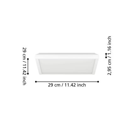 Eglo - LED RGBW Димируем плафон за баня LED/13,4W/230V 2700-6500K 29x29 см IP44 бял ZigBee