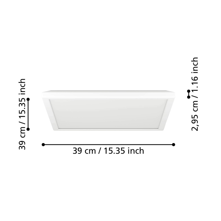 Eglo - LED RGBW Димируем плафон за баня LED/17,6W/230V 2700-6500K 39x39 см IP44 бял ZigBee