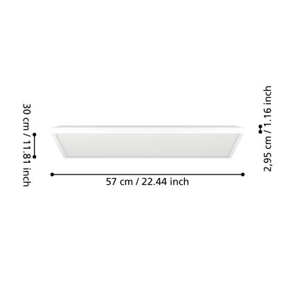 Eglo - LED RGBW Димируем плафон за баня LED/17,2W/230V 2700-6500K 30x57 см IP44 бял ZigBee