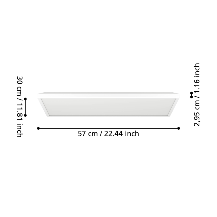 Eglo - LED RGBW Димируем плафон за баня LED/17,2W/230V 2700-6500K 30x57 см IP44 бял ZigBee