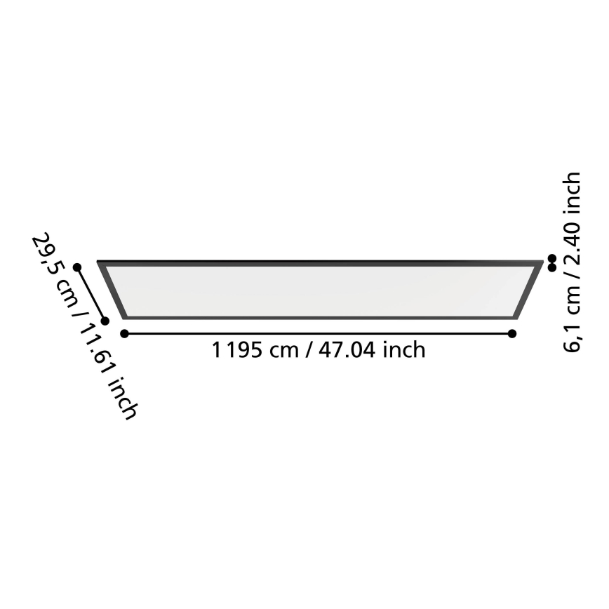 Eglo - LED повърхностно монтиран панел LED/33W/230V 2700/4000/6500K 120x30 см, черен