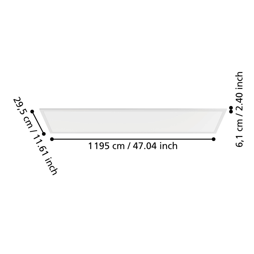 Eglo - LED накладен панел LED/33W/230V 2700/4000/6500K 120x30 cm бял