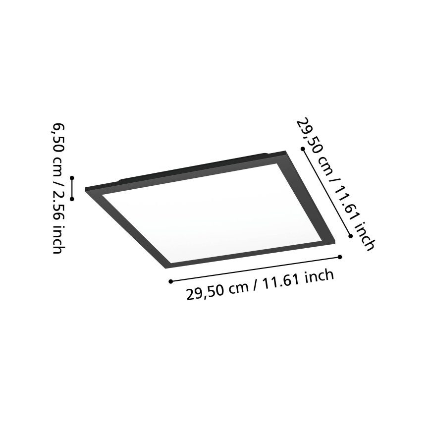 Eglo - LED RGBW димируемо таванно осветително тяло LED/14W/230V 2700-6500K 30x30 cm черно