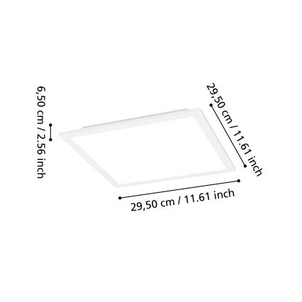 Eglo - LED RGBW димируемо таванно осветително тяло LED/14W/230V 2700-6500K 30x30 cm бяло