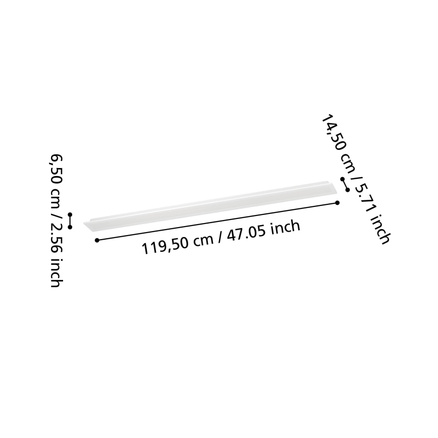 Eglo - LED RGBW димируем повърхностно монтиран LED панел/28W/230V 2700-6500K 120x15 cm бял