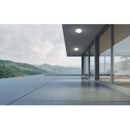 Eglo - LED таванно осветително тяло за баня със сензор за движение и за здрач LED/18W/230V Ø 31 cm IP54 бяло