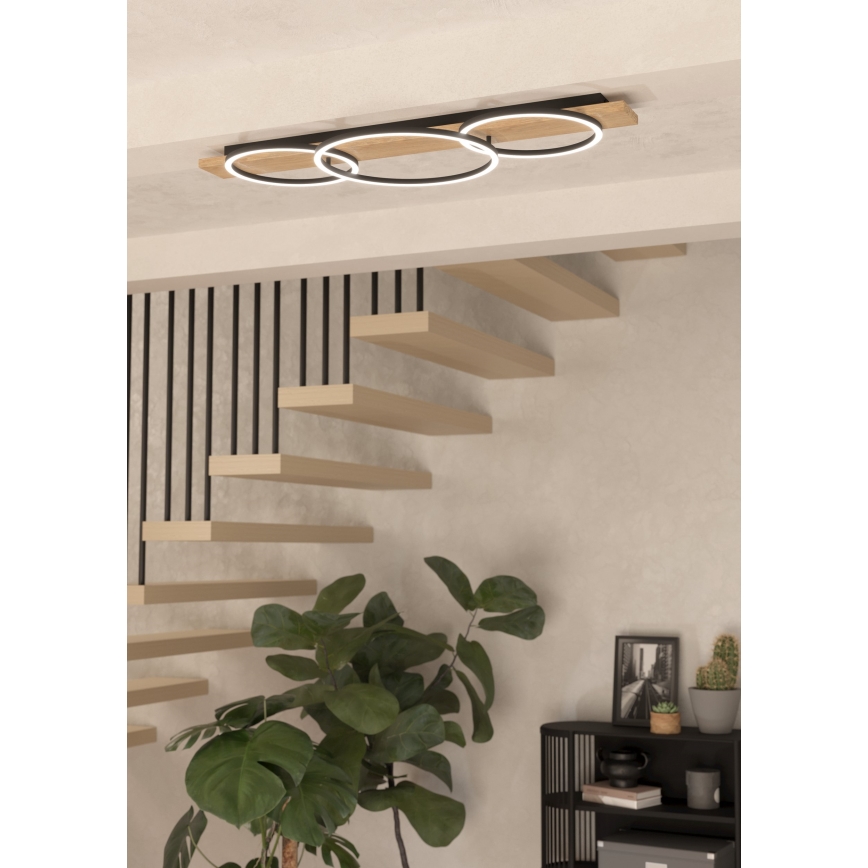 Eglo - LED Плафониера 3xLED/12W/230V 3000K бежов/черен