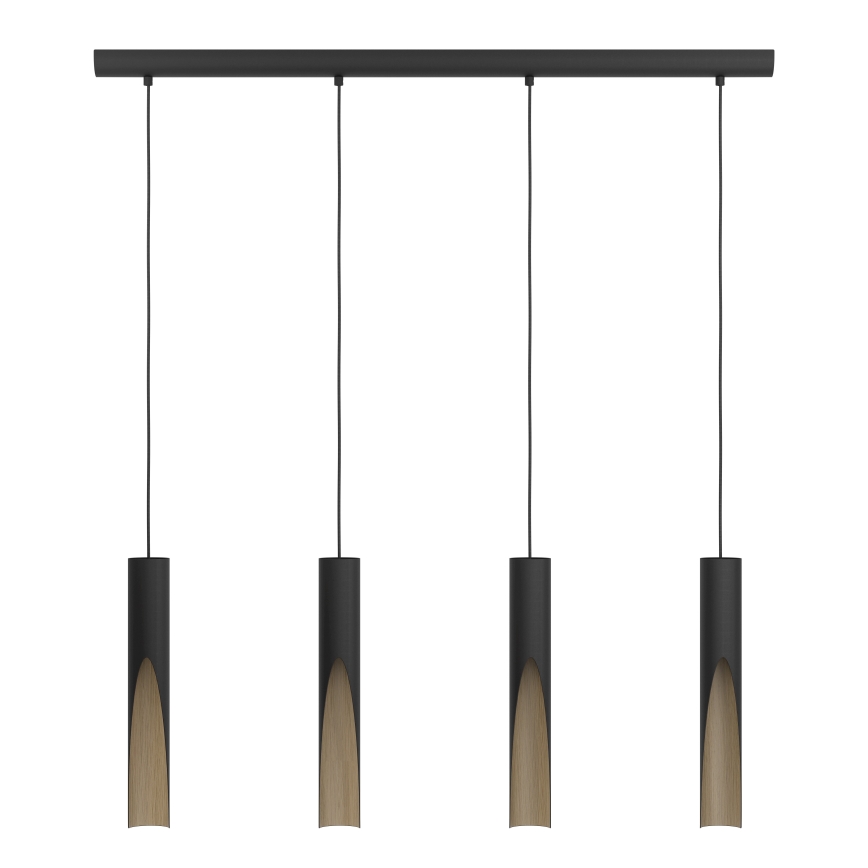 Eglo - LED Пендел 4xGU10/4,5W/230V 3000K черен/кафяв