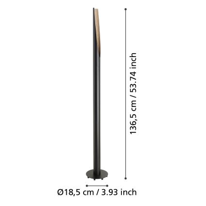 Eglo  - LED Лампион 1xGU10/4,5W/230V 3000K черен/кафяв