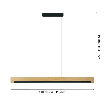 Eglo - LED Димируем пендел LED/25,5W/230V 3000K черен/бежов