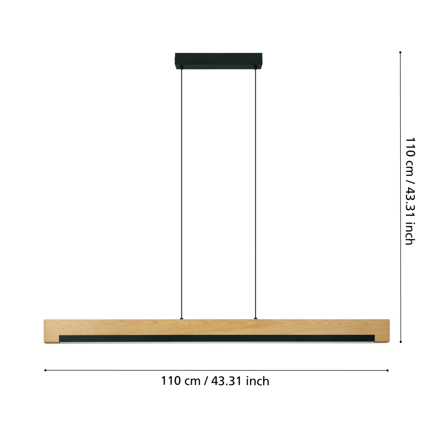 Eglo - LED Димируем пендел LED/25,5W/230V 3000K черен/бежов