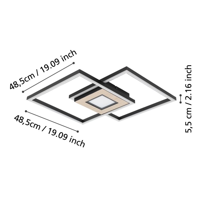 Eglo - LED Димируем плафон 2xLED/17W/230V +1xLED/4,2W 2700-6500K + дистанционно управление