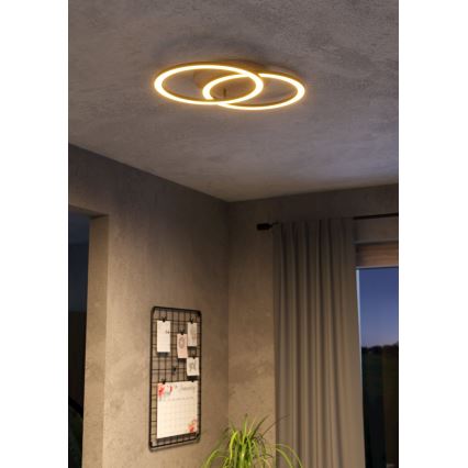 Eglo - LED Димируем плафон 2xLED/16W/230V 2700-6500K бежов/черен ZigBee