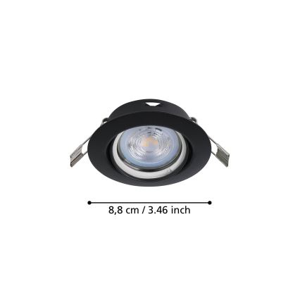 Eglo - К-кт 3x LED Лампа за окачен таван 1xGU10/4W/230V черен