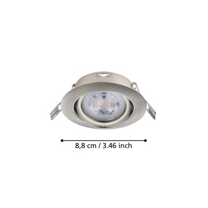 Eglo - К-кт 3x LED Лампа за окачен таван 1xGU10/4W/230V матов хром