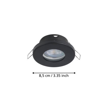 Eglo - К-кт 3xLED Лампа за вграждане в баня 1xGU10/4W/230V IP44 черен