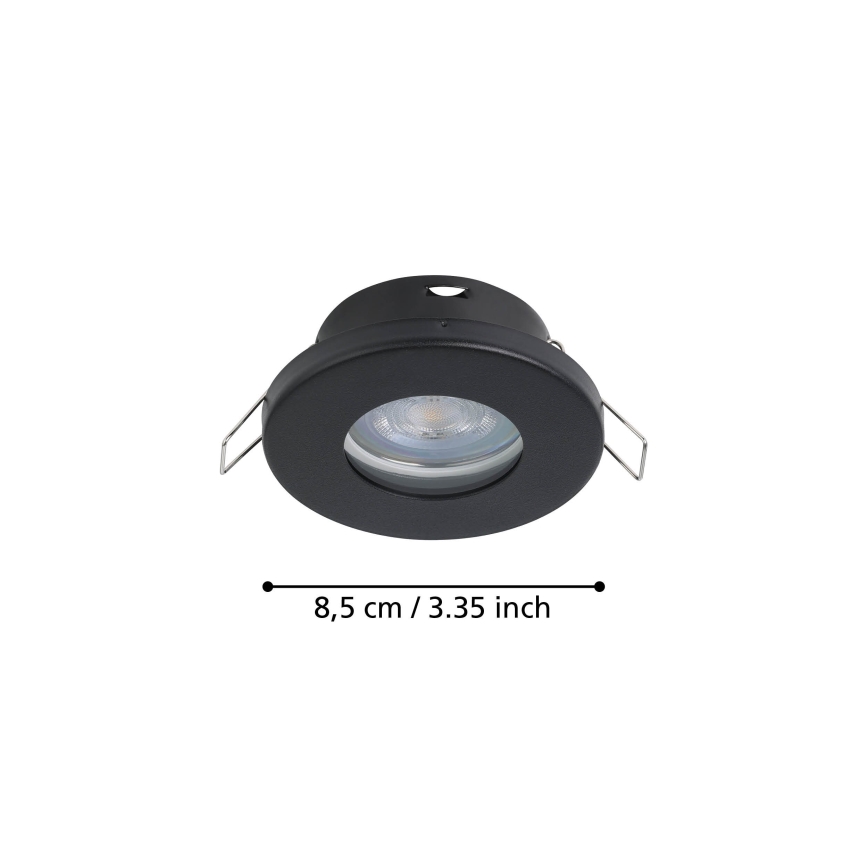 Eglo - К-кт 3xLED Лампа за вграждане в баня 1xGU10/4W/230V IP44 черен