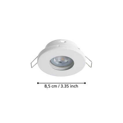 Eglo - К-кт 3xLED Лампа за вграждане в баня 1xGU10/4W/230V IP44 бял