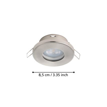 Eglo - К-кт 3xLED Лампа за вграждане в баня 1xGU10/4W/230V IP44 матов хром