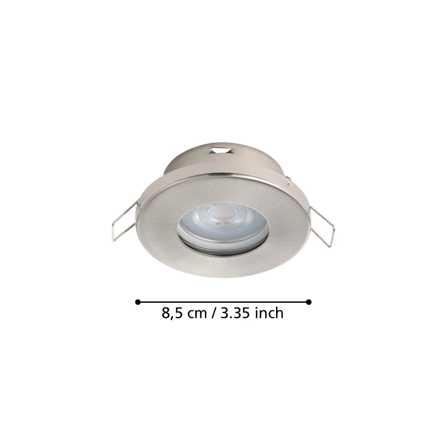 Eglo - К-кт 3xLED Лампа за вграждане в баня 1xGU10/4W/230V IP44 матов хром