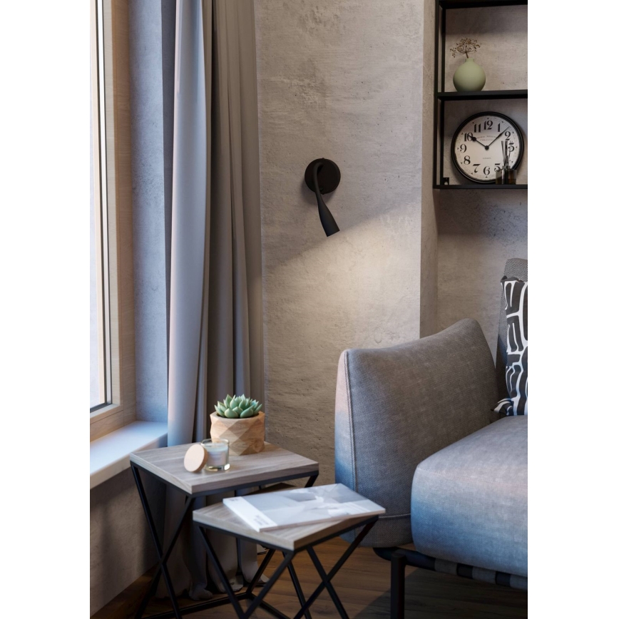 Eglo - гъвкава LED стенна лампа LED/3,8W/230V, черна