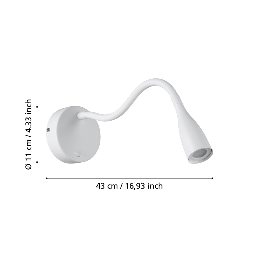 Eglo - LED гъвкава стенна лампа LED/3,8W/230V бяла