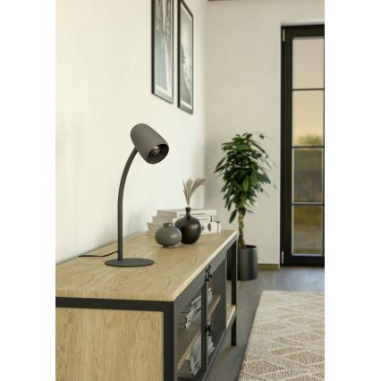 Eglo - Настолна лампа 1xE14/18W/230V черна