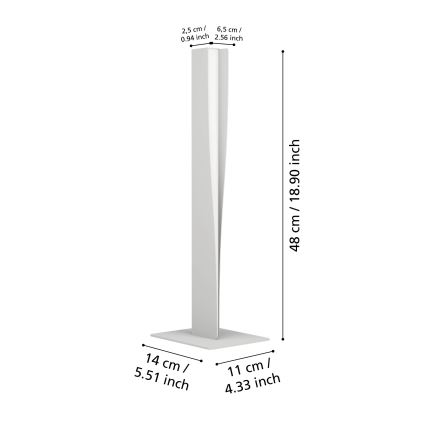 Eglo - LED RGBW димируема настолна лампа LED/9W/230V 2700-6500K сива