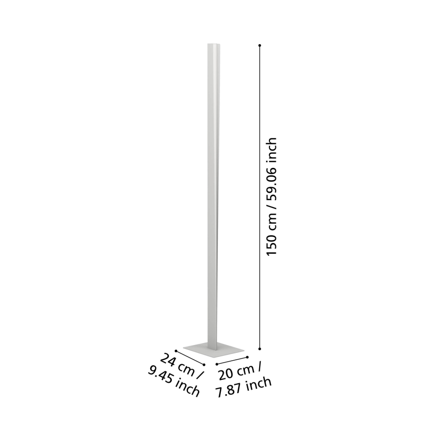 Eglo - LED RGBW торшер с функция за димиране LED/10,5W/230V + LED/15,2W сив