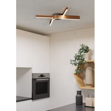 Eglo - LED RGBW димируемо таванно осветително тяло 2xLED/18W/230V 2700-6500K медно/черно