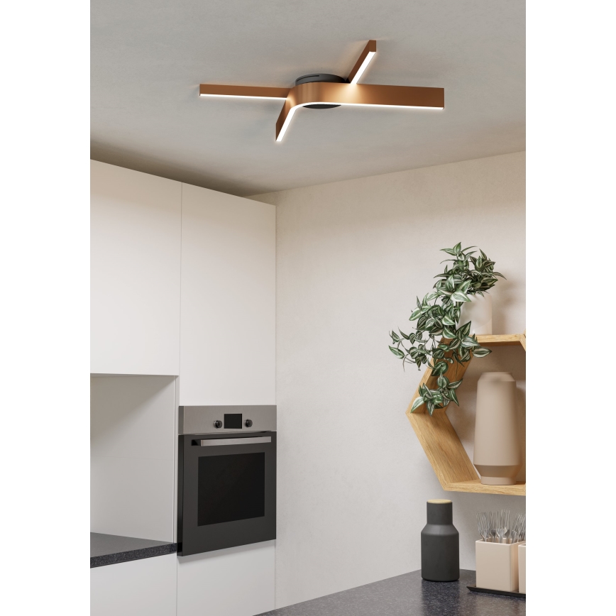 Eglo - LED RGBW димируемо таванно осветително тяло 2xLED/18W/230V 2700-6500K медно/черно