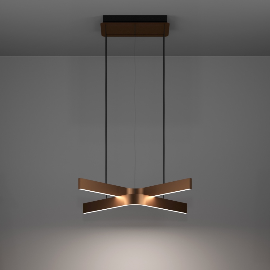 Eglo - LED RGBW димируем полилей на кабел 2xLED/18W/230V меден/черен