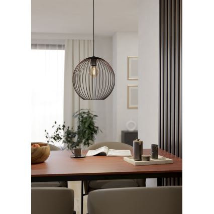 Eglo - Висяща лампа на кабел 1xE27/60W/230V черна