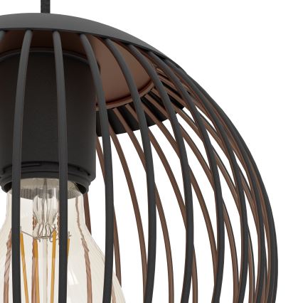 Eglo - Висящ полилей на кабел 3xE27/60W/230V черен