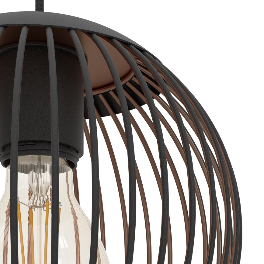 Eglo - Висящ полилей на кабел 3xE27/60W/230V черен