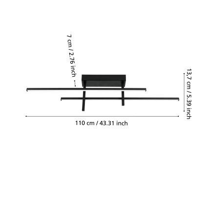 Eglo - LED таванно осветително тяло LED/20W/230V черно