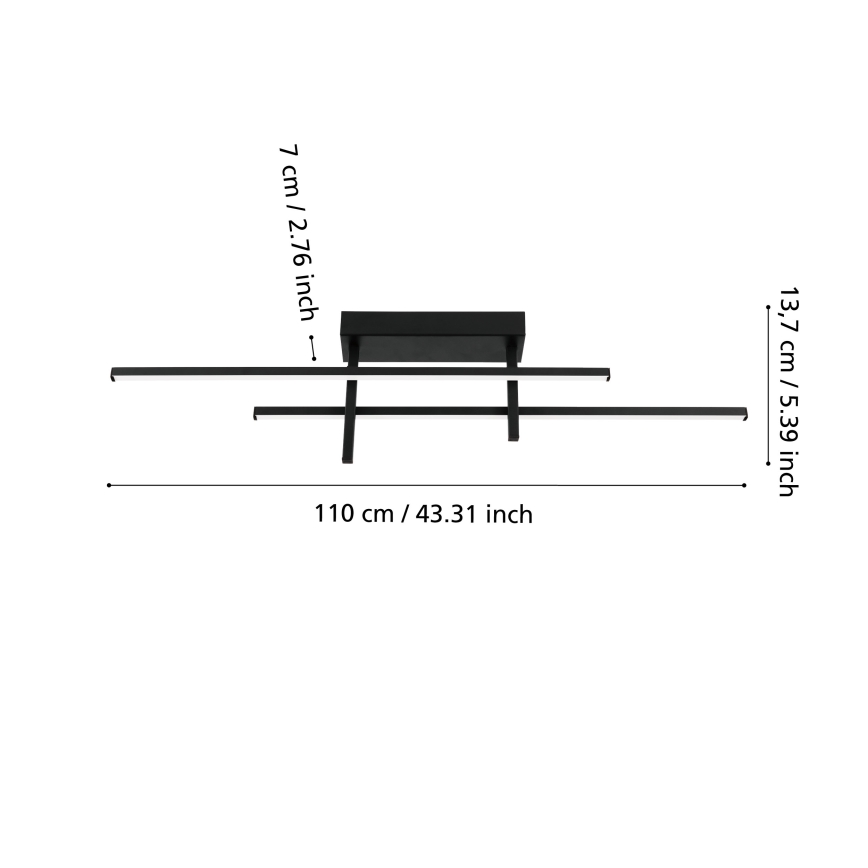 Eglo - LED таванно осветително тяло LED/20W/230V черно